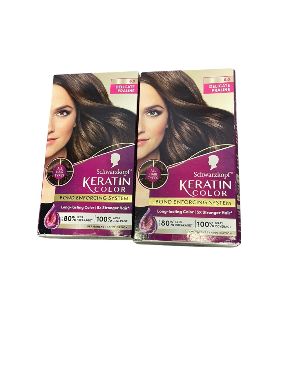 Keratin Hair Dye — Delicate Praline (Pink-Toned Brown) 2pack